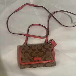 Coach wallet with long cross body strap
